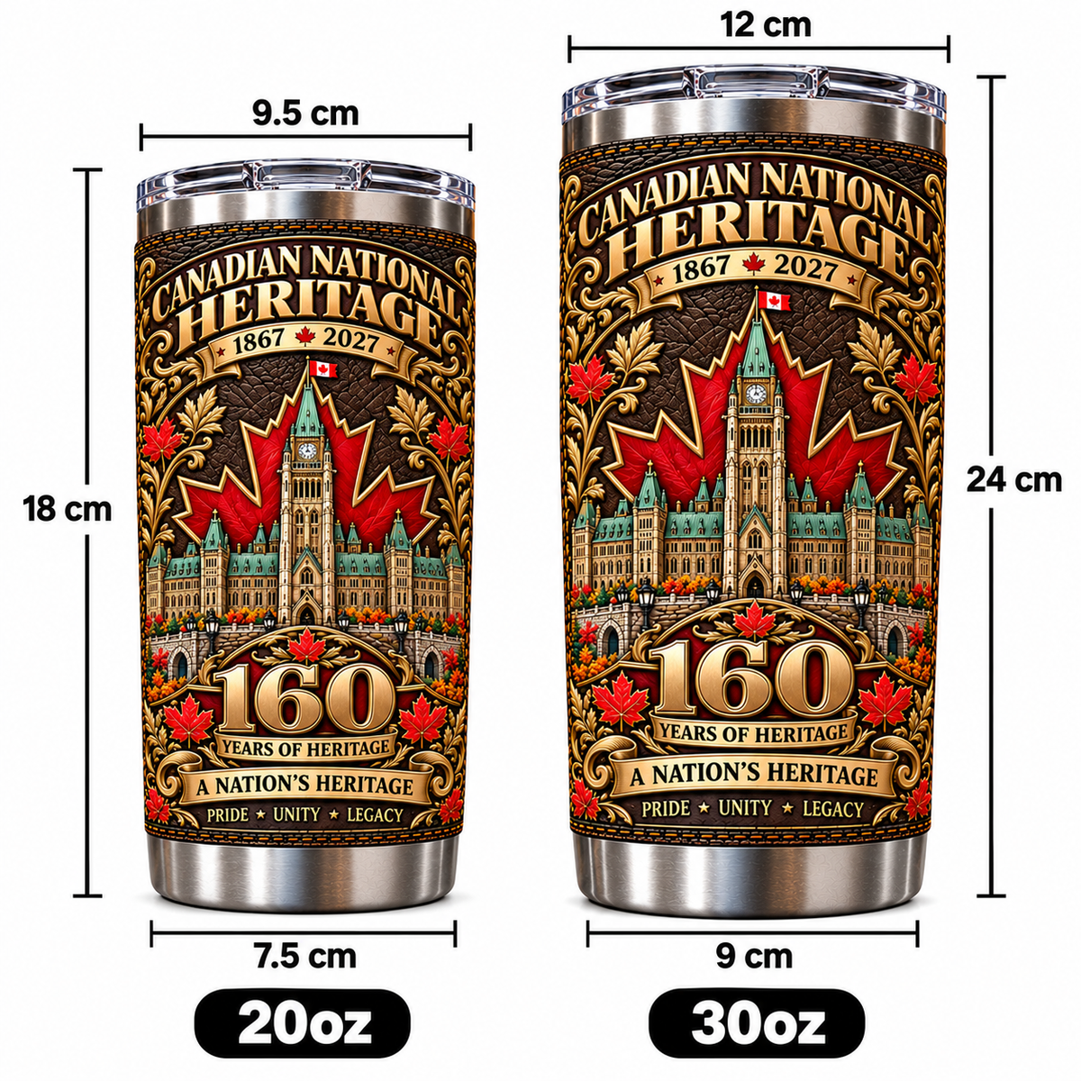 Canada 160th Anniversary National Heritage Insulated Travel Tumbler