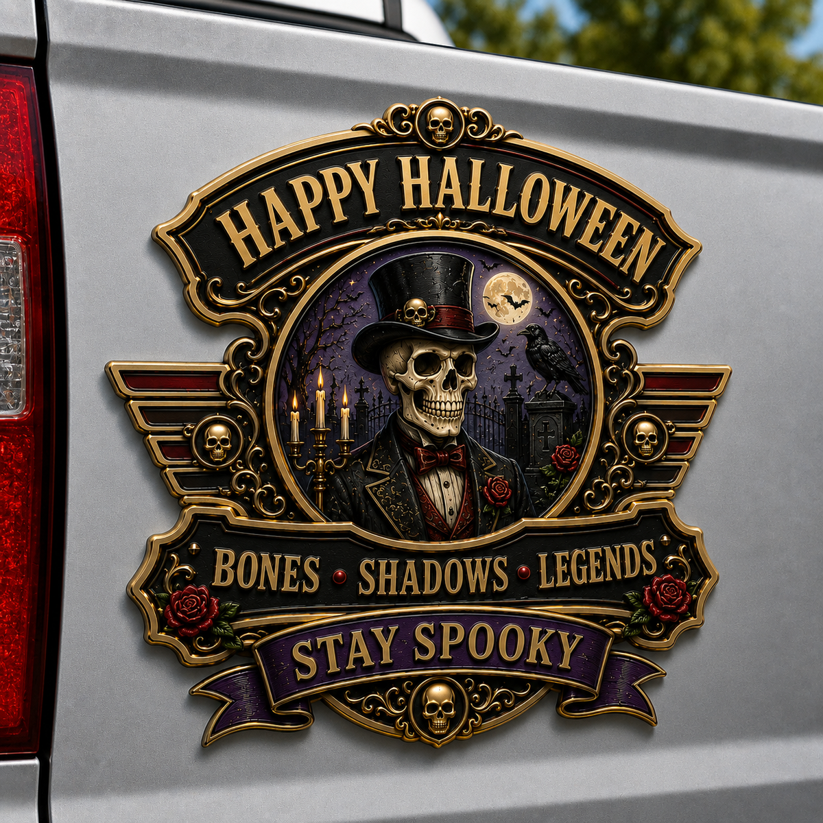 Happy Halloween Metal Car Emblem