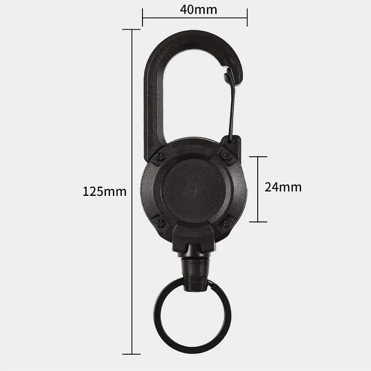 Sikunuo | Heavy-Duty Tactical Retractable Keychain – Multi-Use Outdoor Carabiner Tool