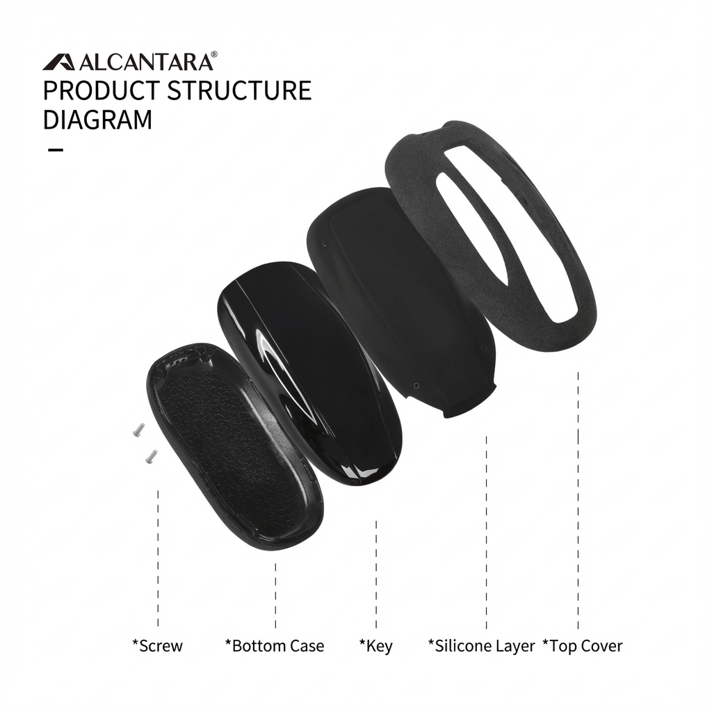 Alcantara Key Fob Cover for Tesla Model 3/Y/S/X | Full Protection