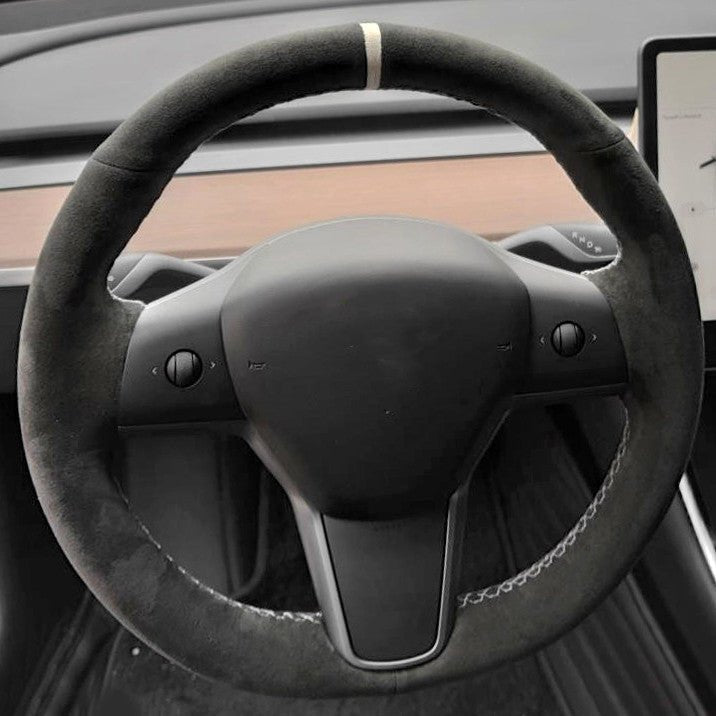 Sikunuo Alcantara Steering Wheel Cover for Model 3 / Y