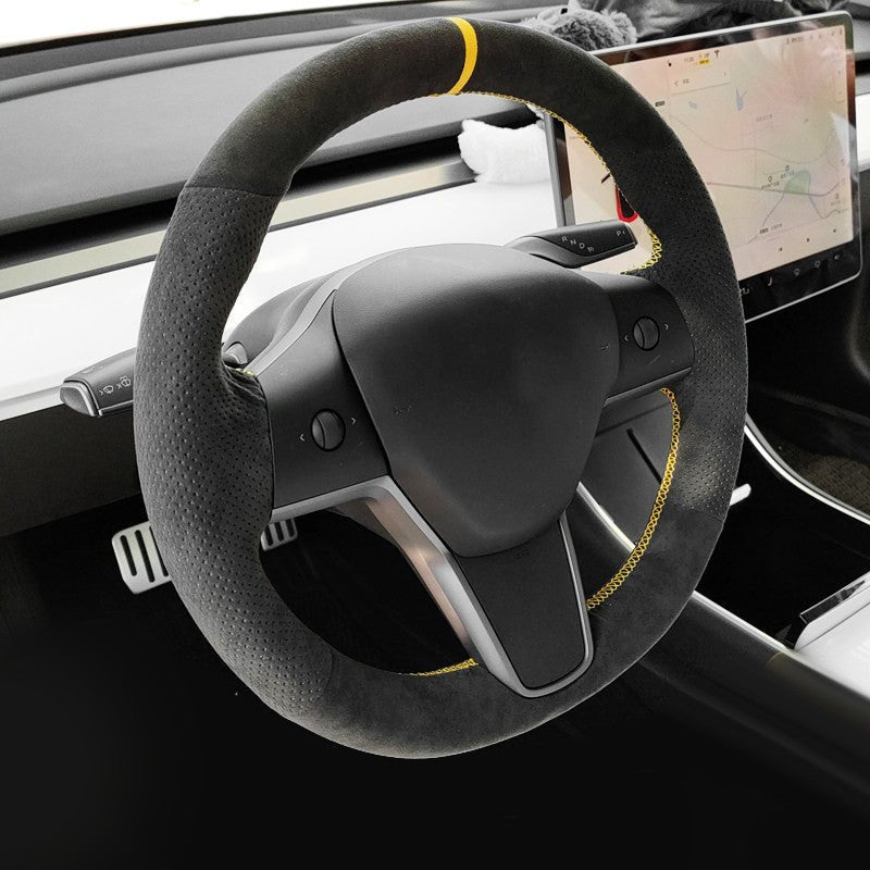 Sikunuo Alcantara Steering Wheel Cover for Model 3 / Y