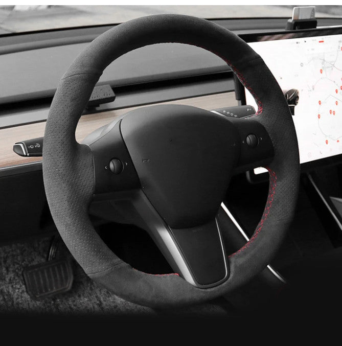 Sikunuo Alcantara Steering Wheel Cover for Model 3 / Y
