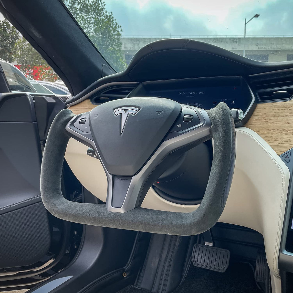 Sikunuo Custom Yoke Steering Wheel Replacement for Tesla Model X / S 2012-2020