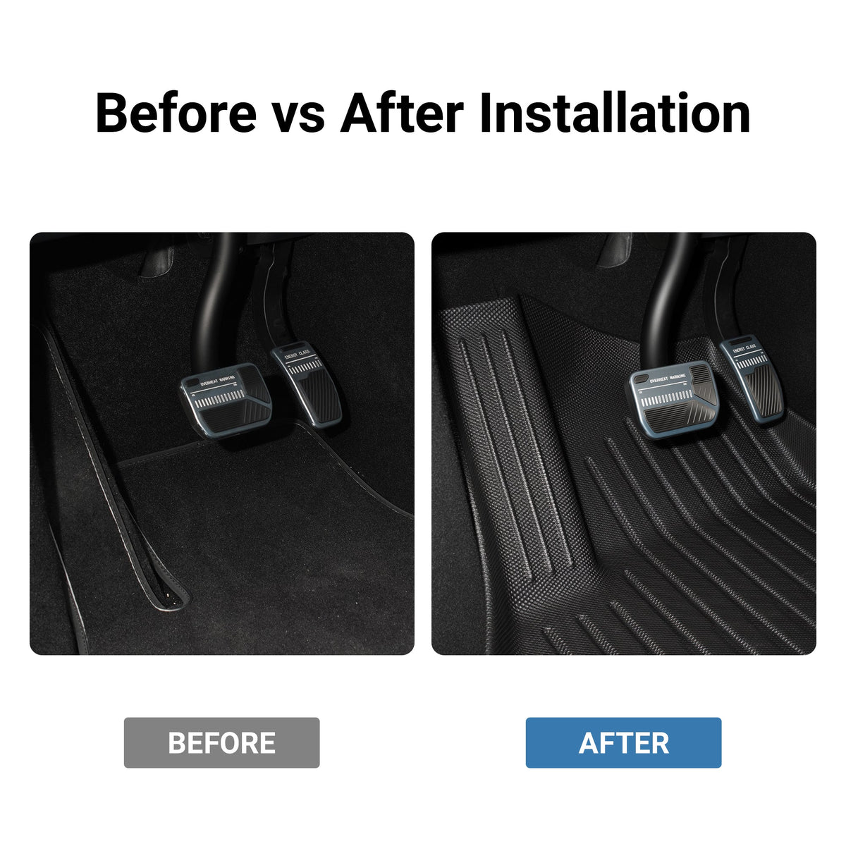 Sikunuo All Weather 3D TPE Floor Mats for Model Y Standard (LHD)