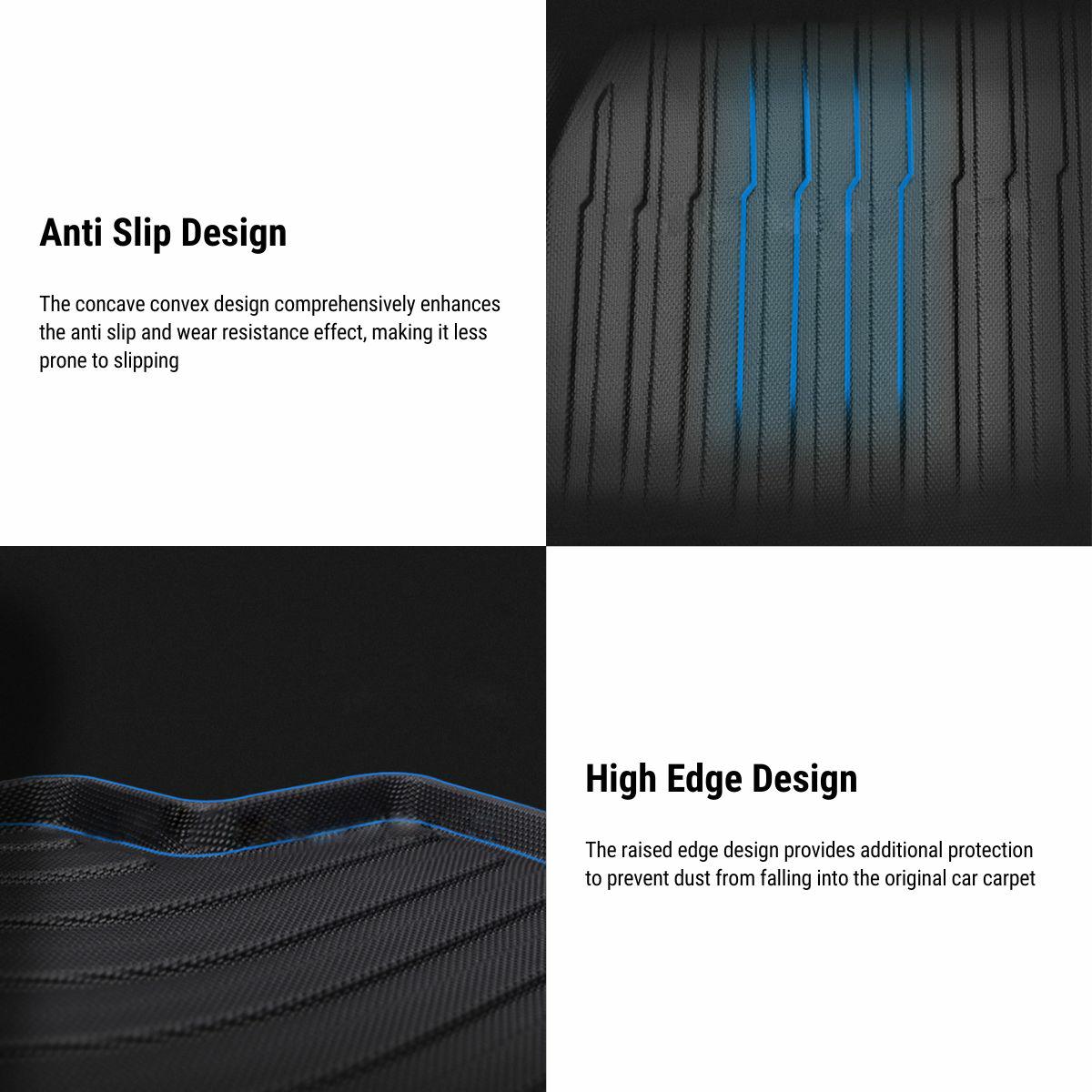 All Weather TPE Floor Mats for Tesla Model Y 7 Seats