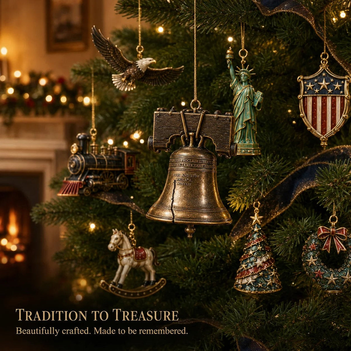 America 250 Advent Calendar 2026 - 24 American Heritage Christmas Ornaments