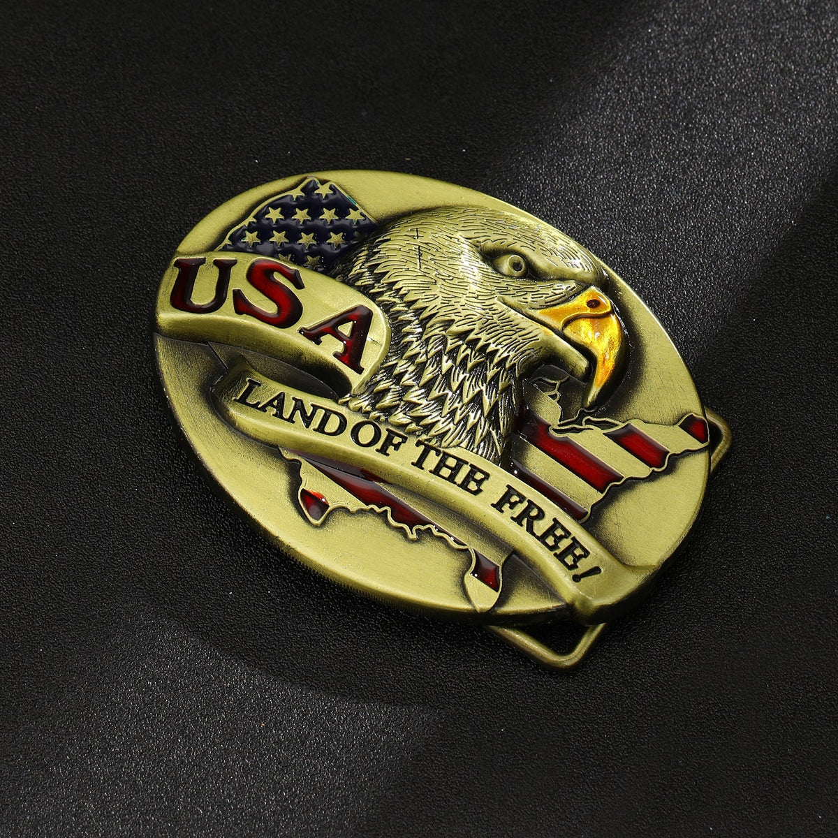 American Bald Eagle USA Flag Belt Buckle