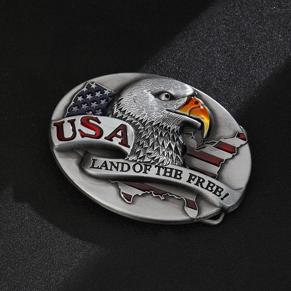 American Bald Eagle USA Flag Belt Buckle