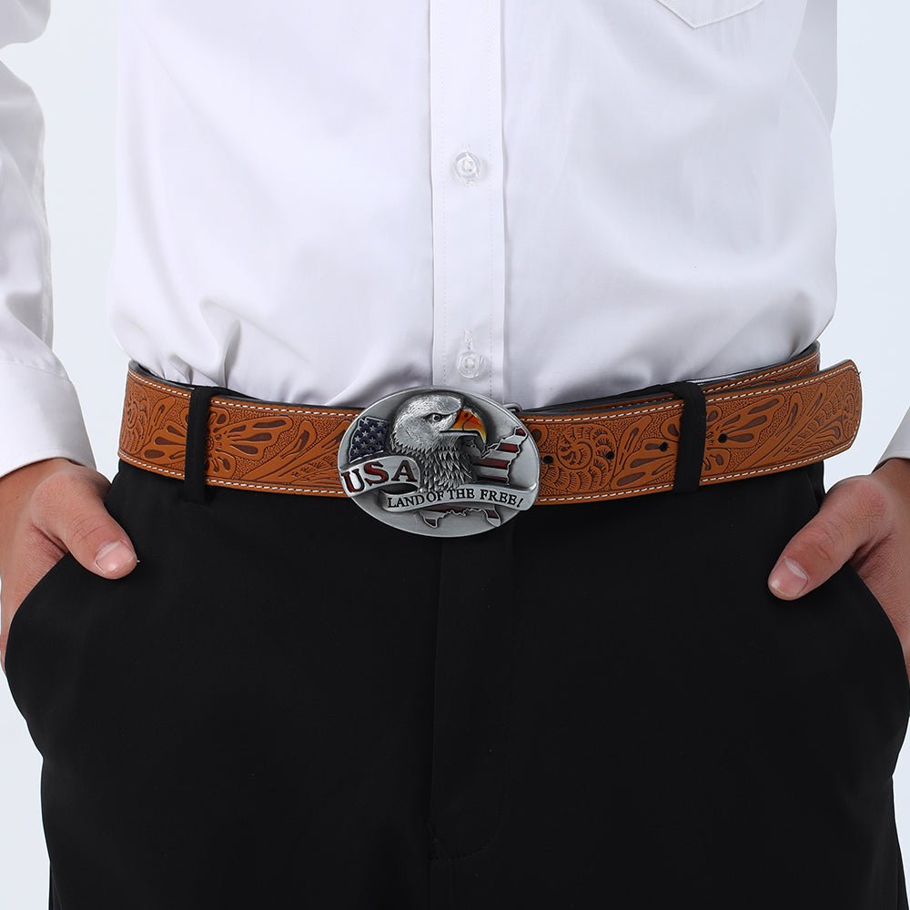 American Bald Eagle USA Flag Belt Buckle