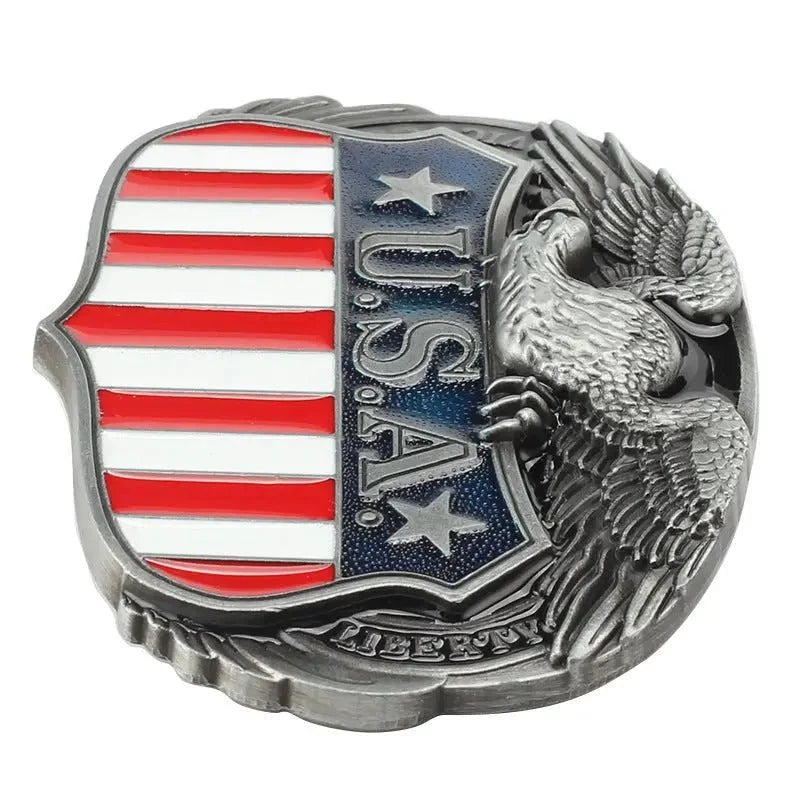 American Flag Bald Eagle Belt Buckle