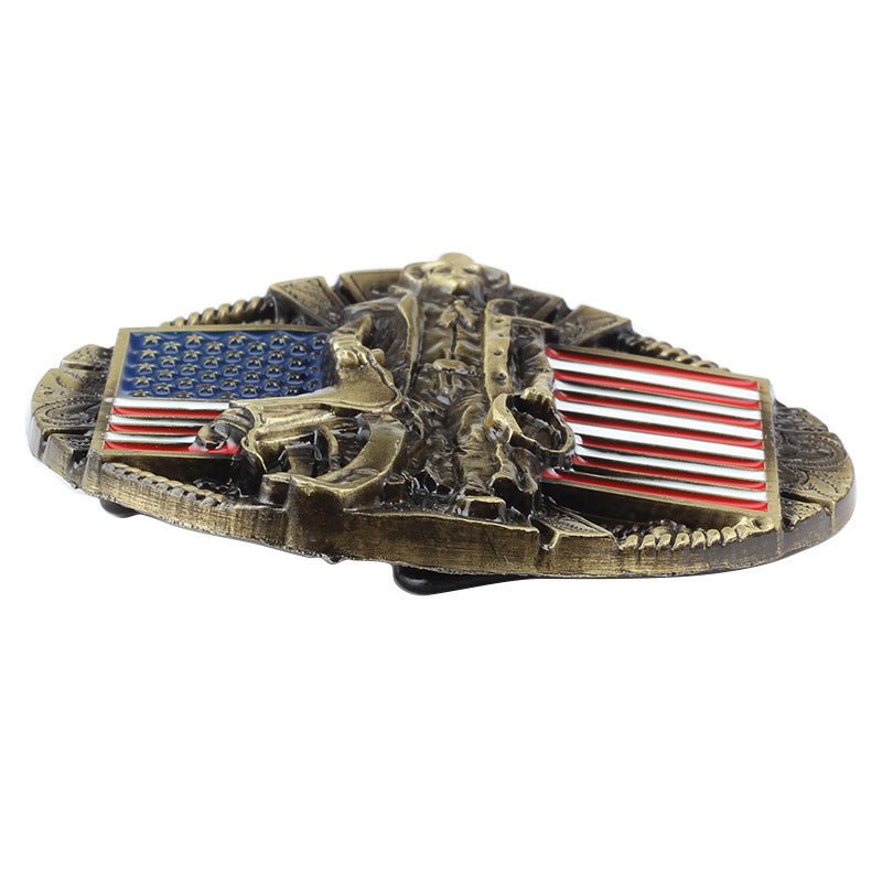 American Flag Cowboys Belt Buckle