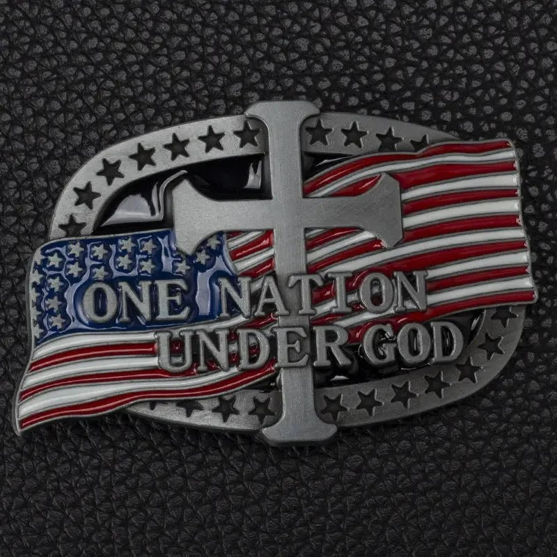 American Flag Cross Belt Buckle