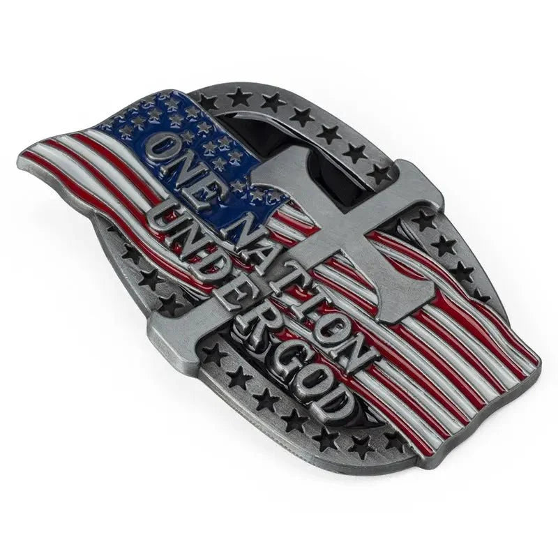 American Flag Cross Belt Buckle