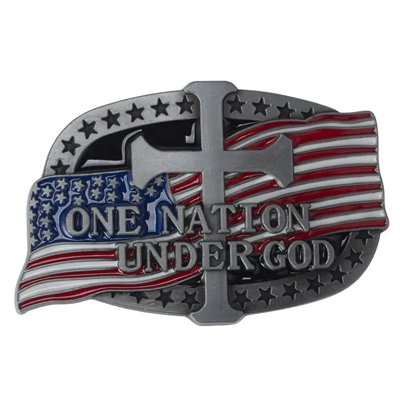 American Flag Cross Belt Buckle
