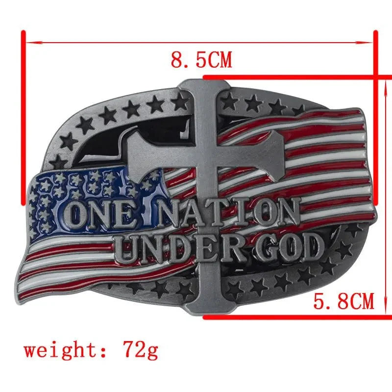 American Flag Cross Belt Buckle