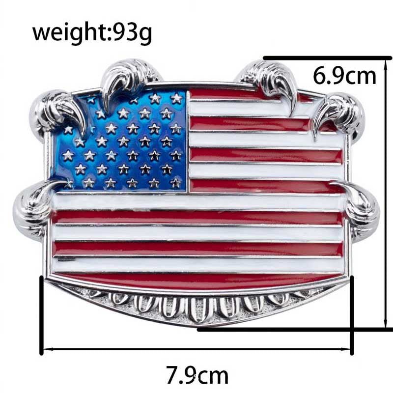 American Flag with Eagle Claw Western Belt Buckle