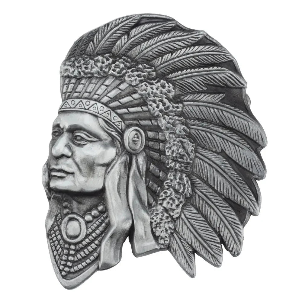 Native American Chief Alloy Belt Buckle