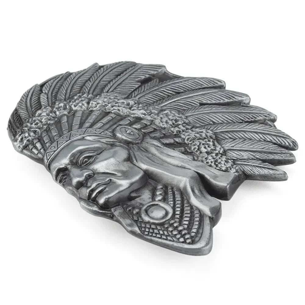 Native American Chief Alloy Belt Buckle