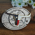 American Pride Patriotic White Cowboy Belt Buckle