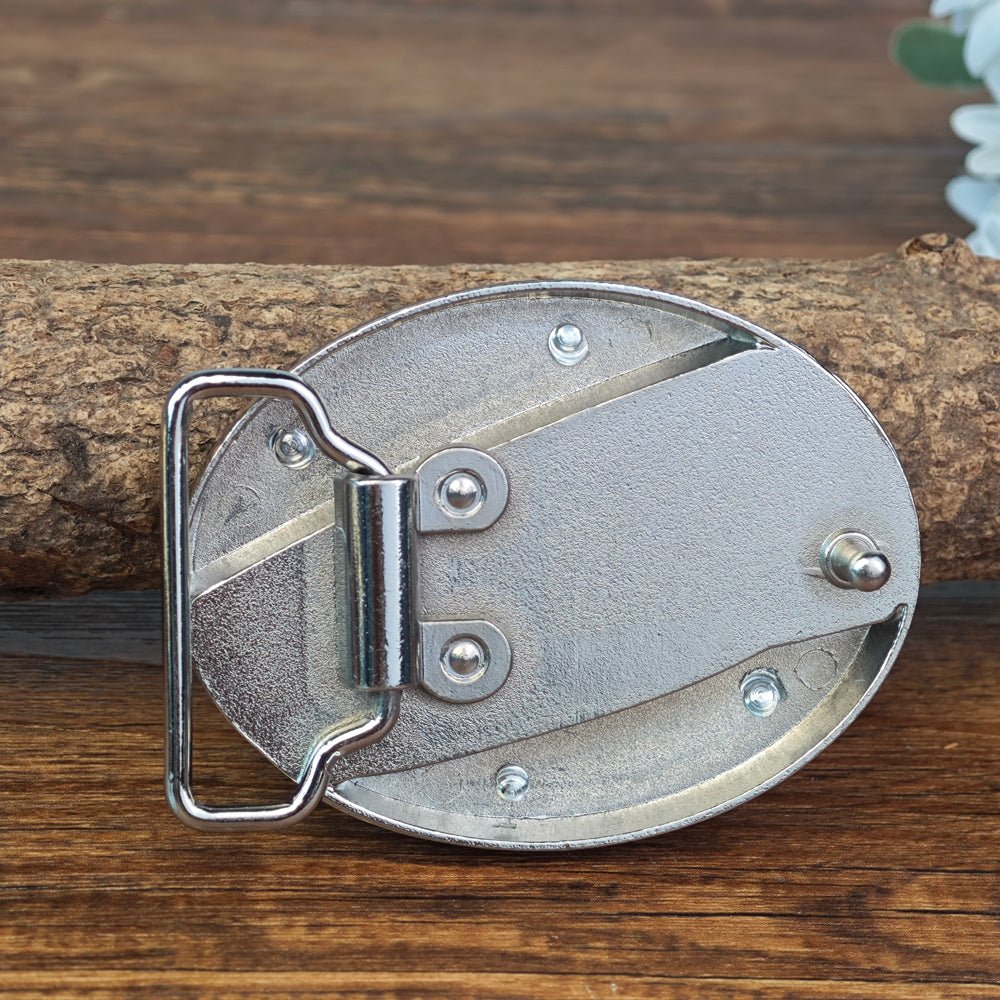 American Pride Patriotic White Cowboy Belt Buckle