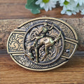 Antique Brass Rodeo Cowboy Belt Buckle