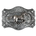 Antique Silver Western Belt Buckle for Cowboy Cowgirl