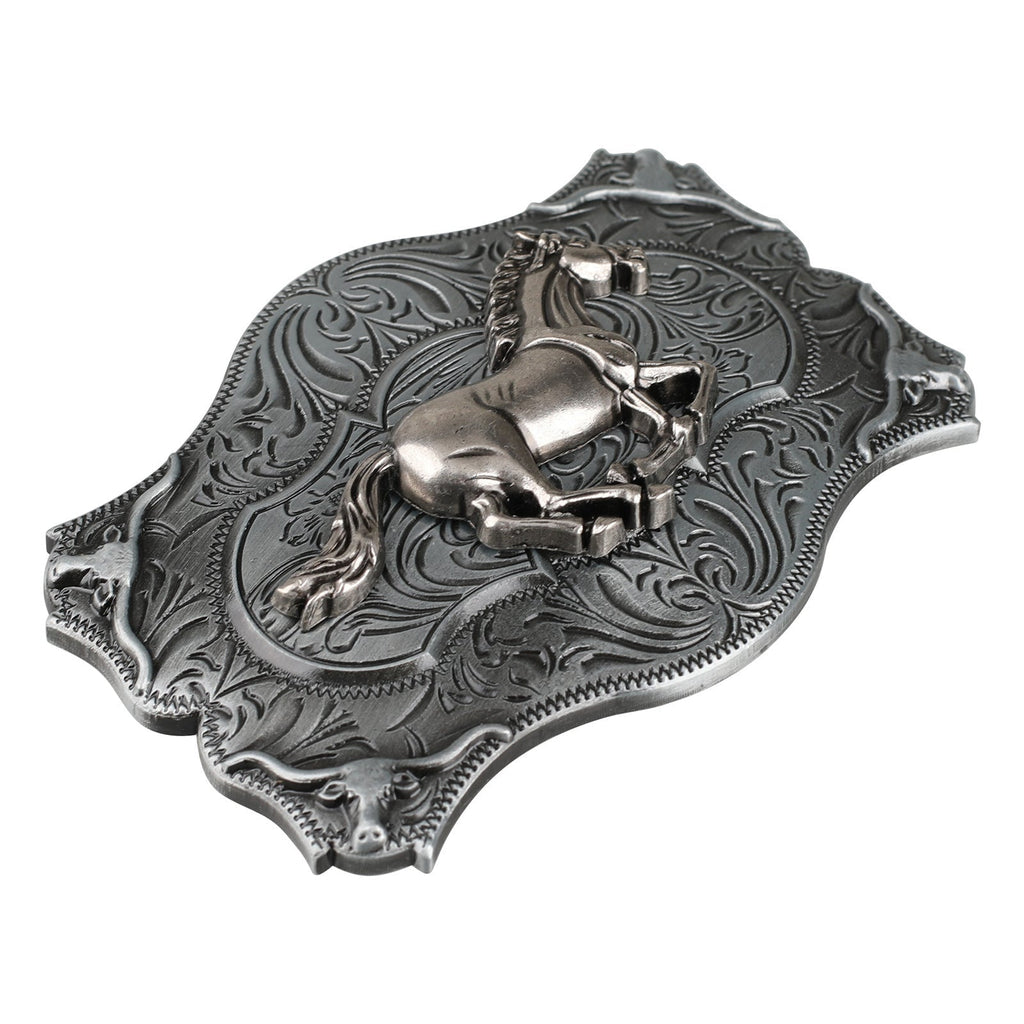 Antique Silver Western Belt Buckle for Cowboy Cowgirl