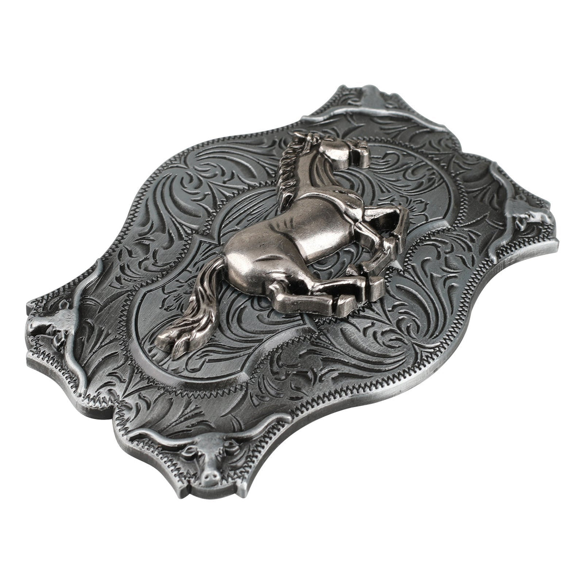 Antique Silver Western Belt Buckle for Cowboy Cowgirl