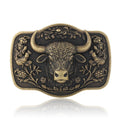 Antique Texas Longhorn Bull Western Cowboy Belt Buckle
