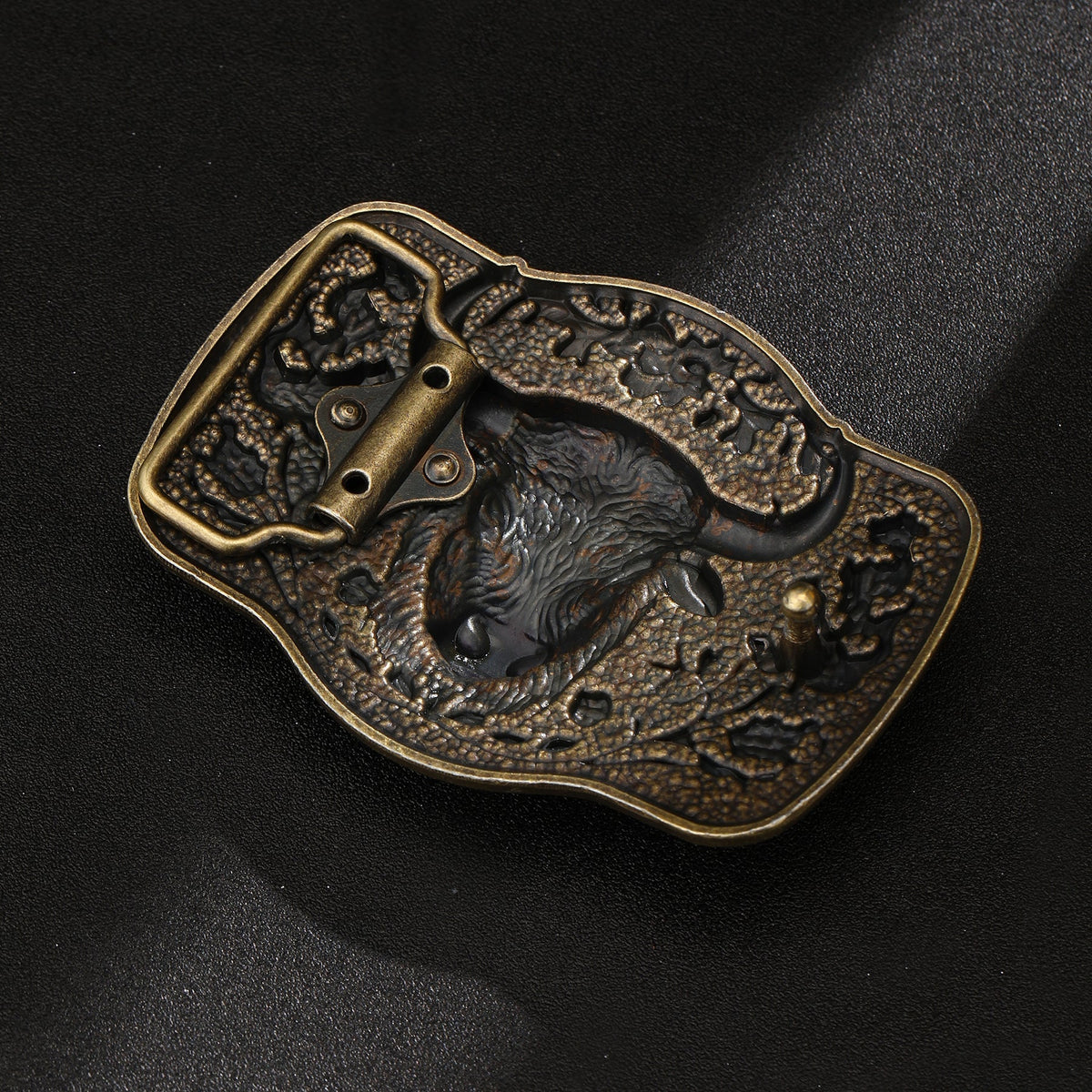 Antique Texas Longhorn Bull Western Cowboy Belt Buckle