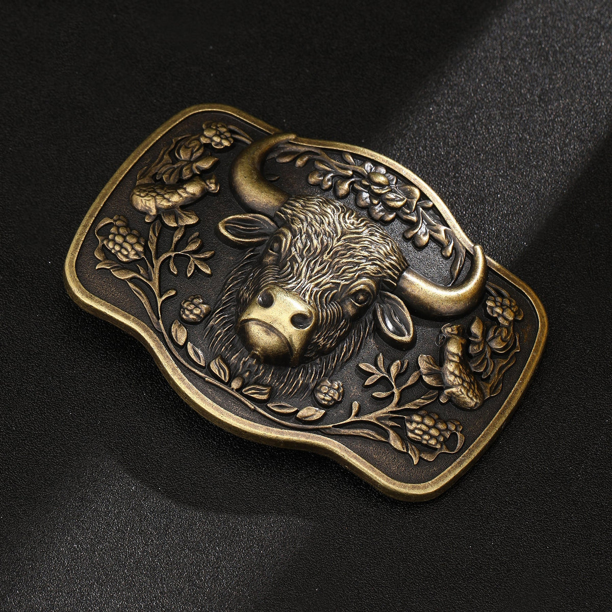 Antique Texas Longhorn Bull Western Cowboy Belt Buckle