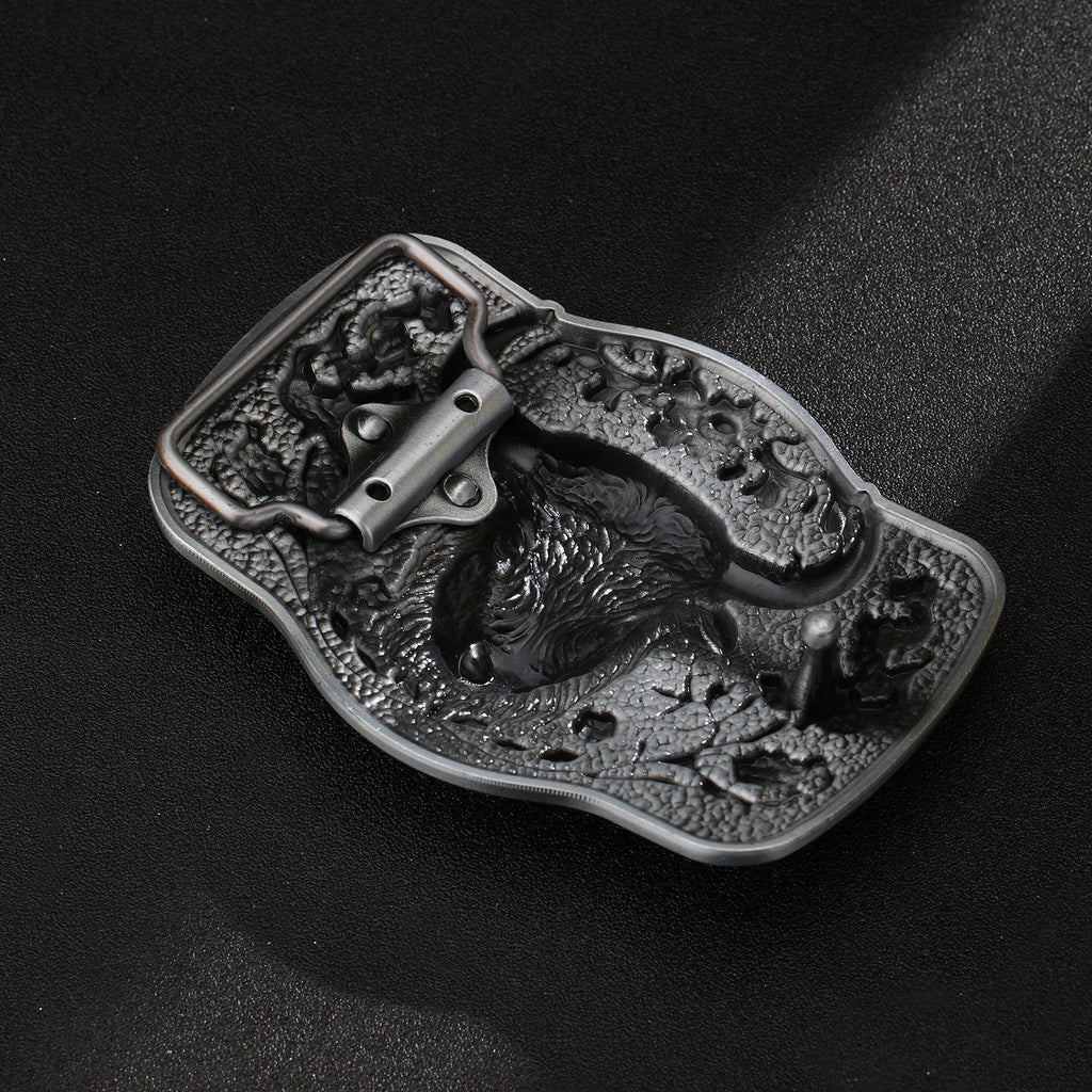 Antique Texas Longhorn Bull Western Cowboy Belt Buckle