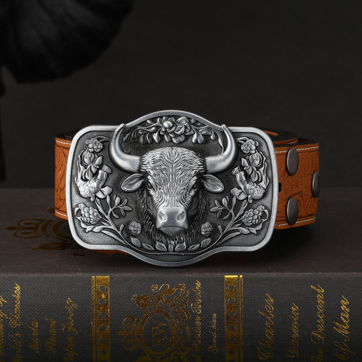 Antique Texas Longhorn Bull Western Cowboy Belt Buckle