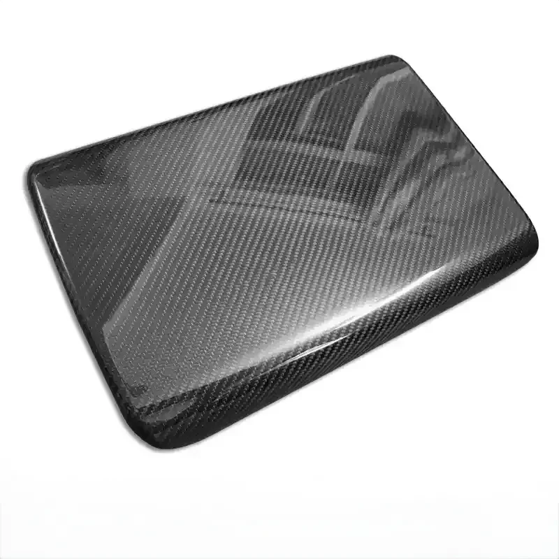 Armrest Box Dry Carbon Fiber Overlay for Model S/X 2021+