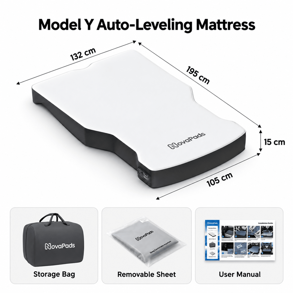Auto-Leveling NovaPads Air-Foam Mattress for Model Y & Model Y Juniper