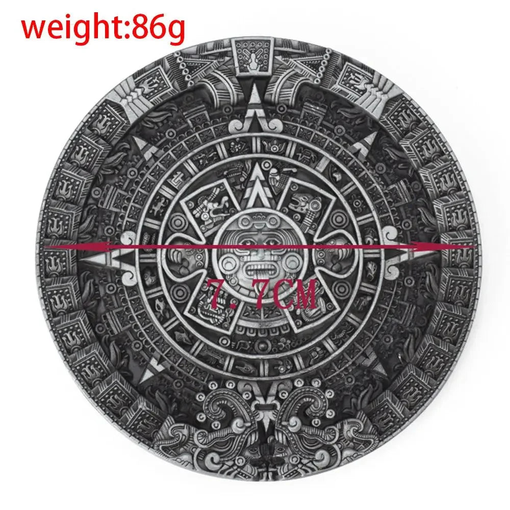 Aztec Solar Calendar Belt Buckle