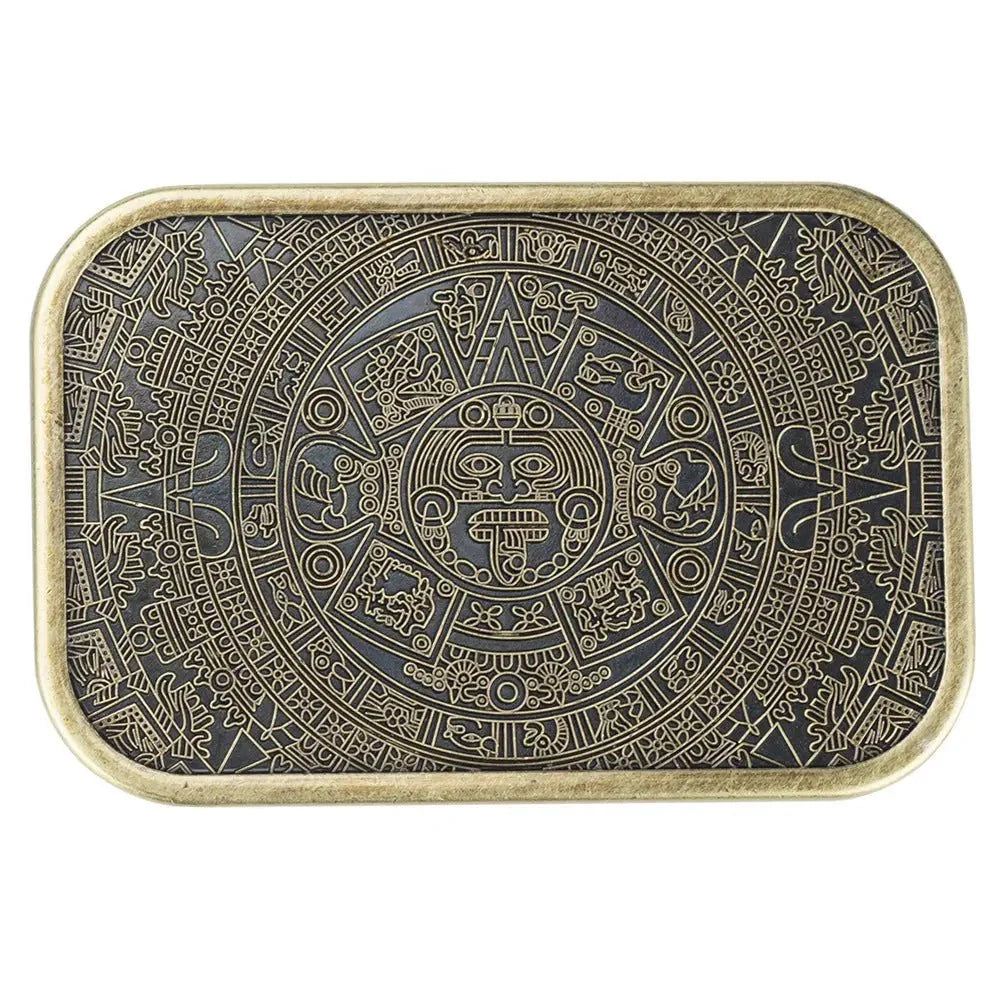 Aztec Solar Calendar Belt Buckle