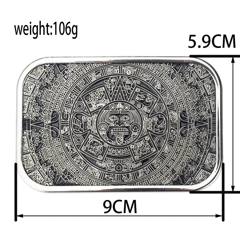Aztec Solar Calendar Belt Buckle