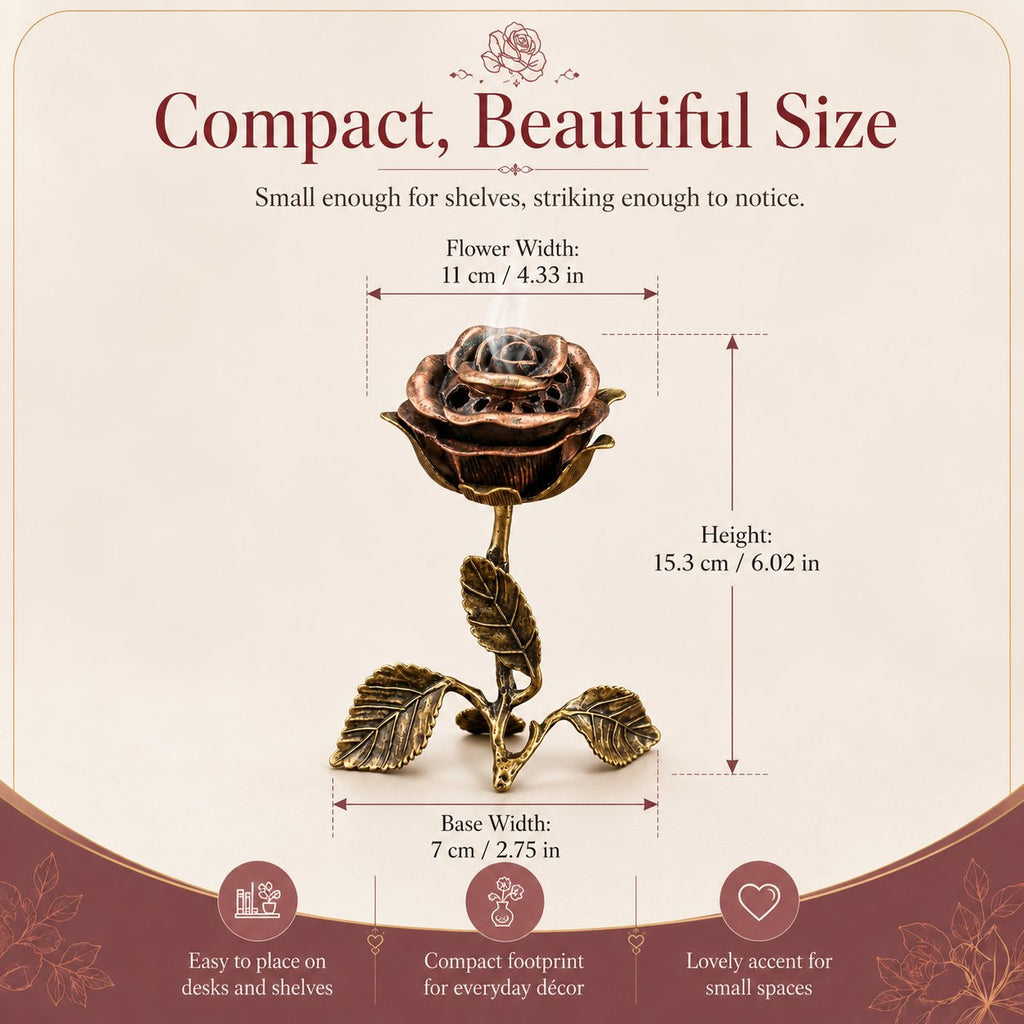 🌹💕 Vintage Rose Incense Burner – A Thoughtful Gift for Meditation & Relaxation Lovers ✨🕯️