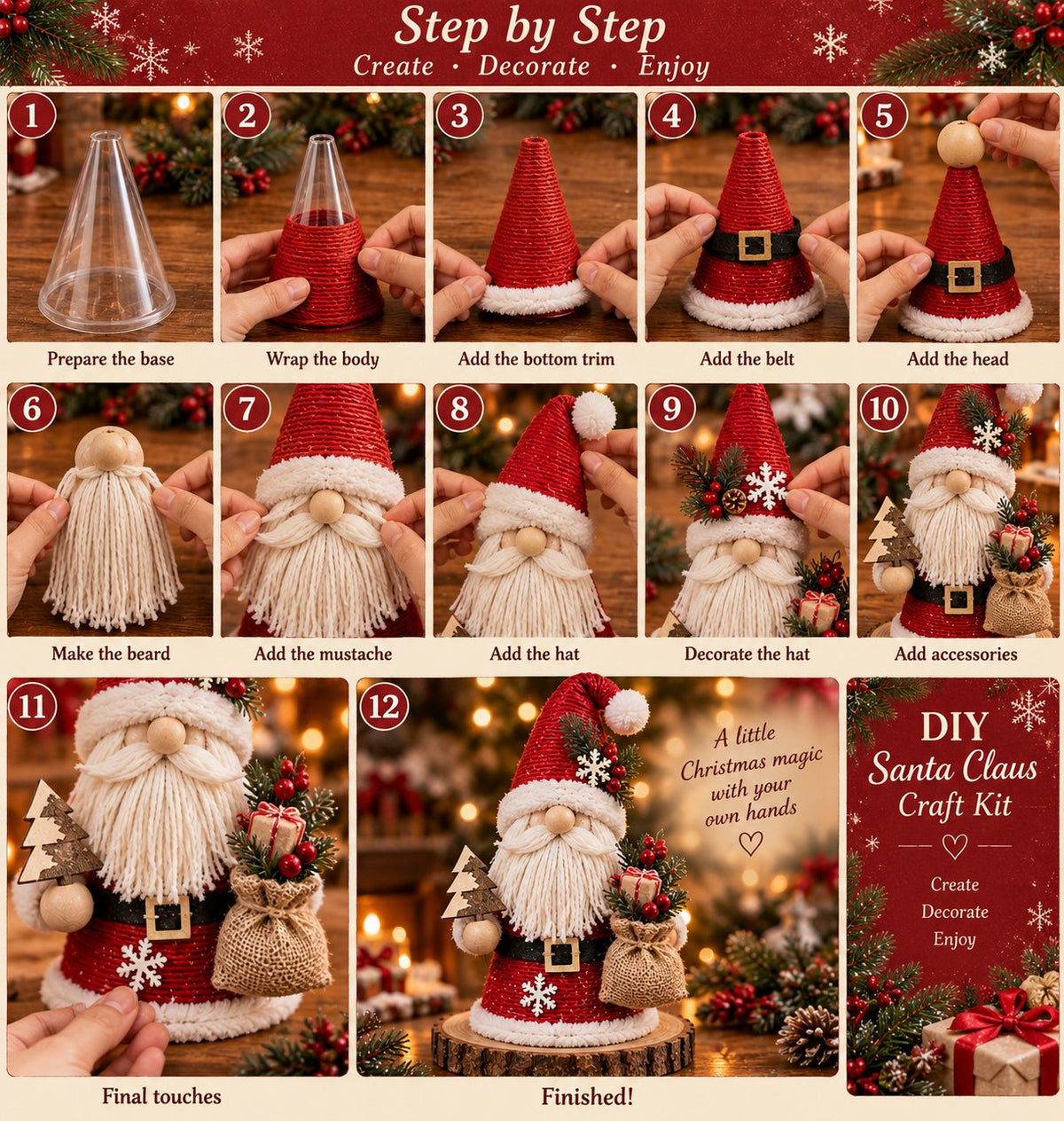 Christmas Cone Doll DIY Craft Kit