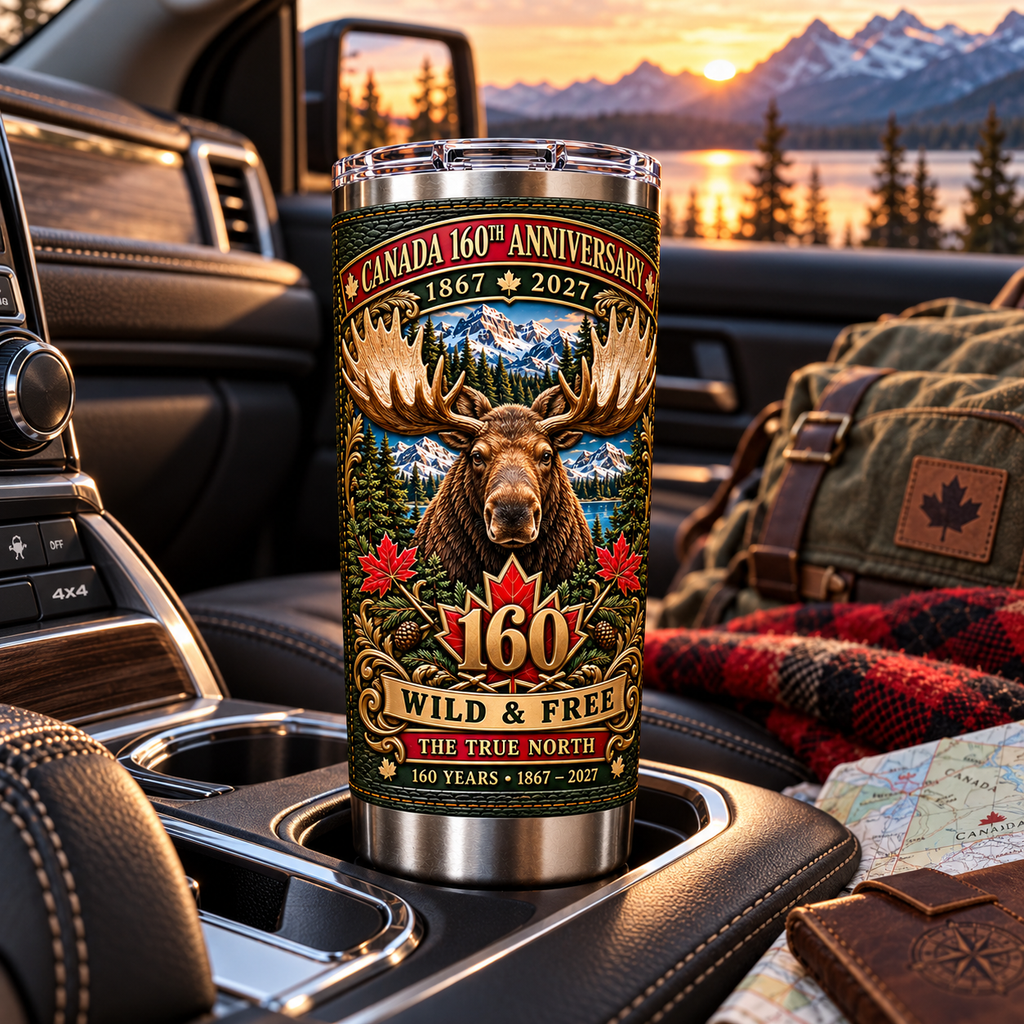 Canada 160th Anniversary Moose Wilderness Heritage Insulated Travel Tumbler