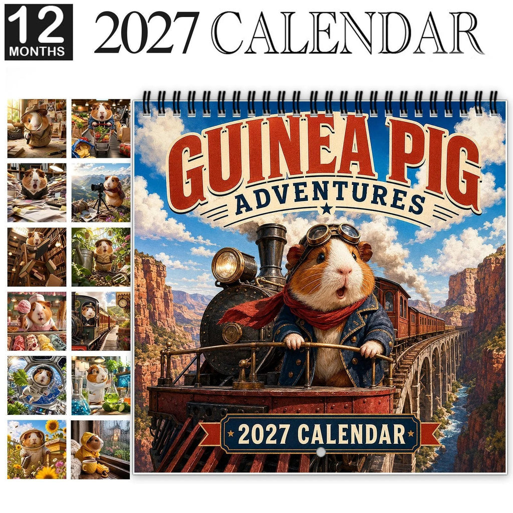 2027 Cute Guinea Pig Adventures Wall Calendar