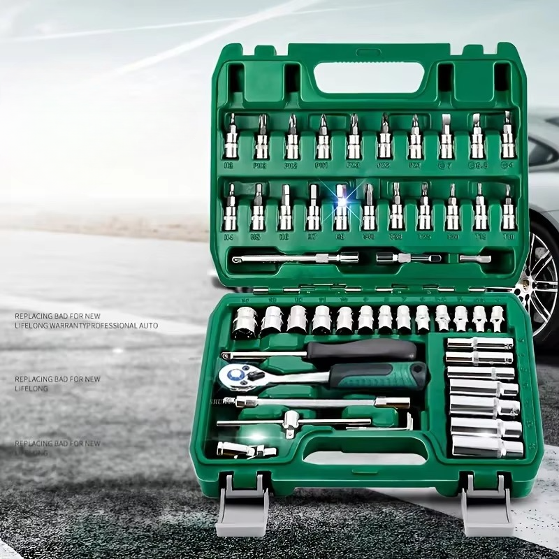 Sikunuo | 46 or 53 Piece Automotive Socket and Torque Wrench Repair Tool Set