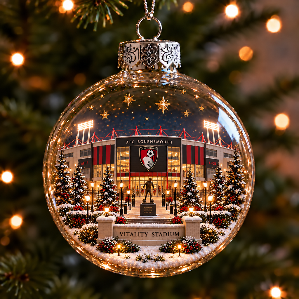 Light-Up Football Stadium Christmas Ornament