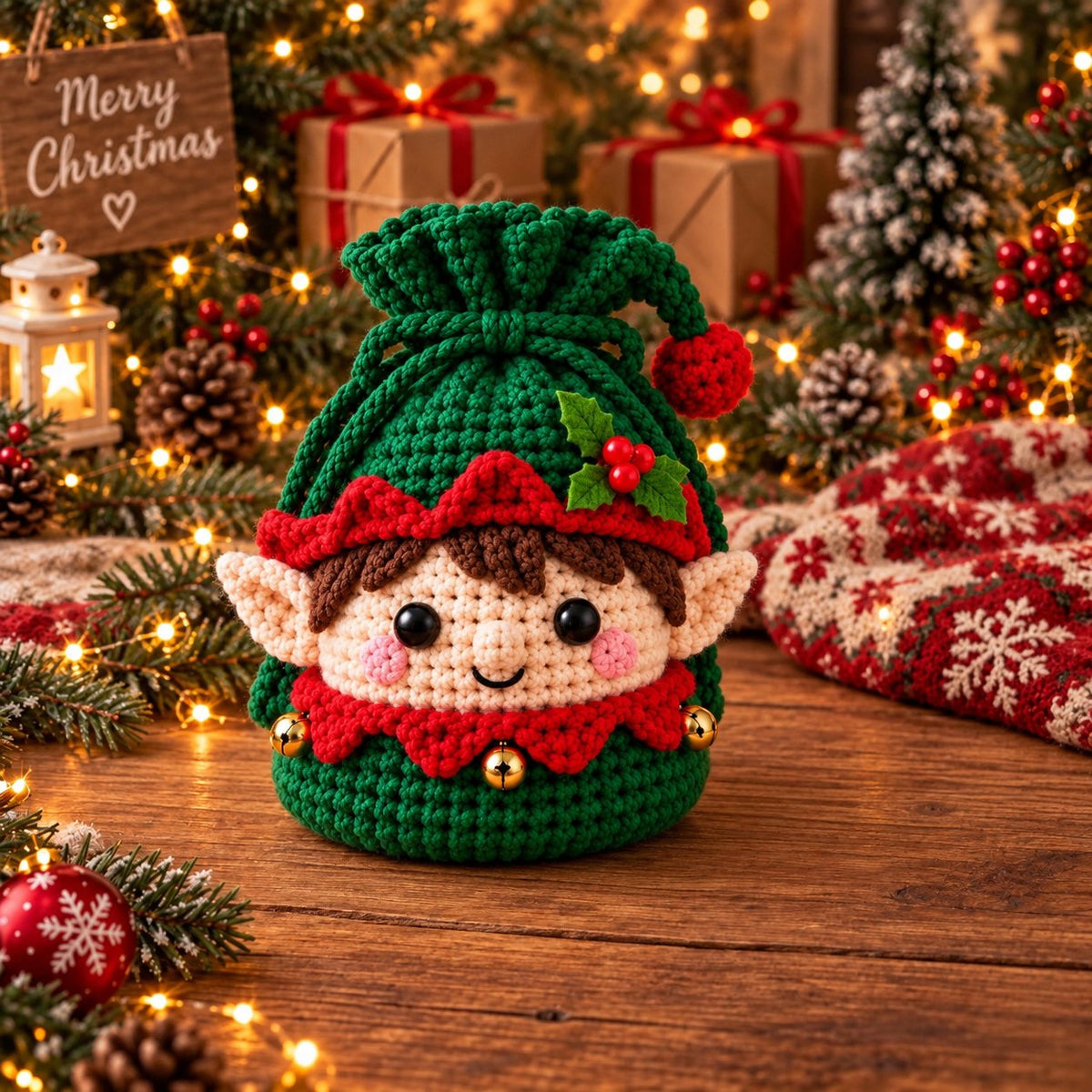 Christmas Crochet Character Gift Pouch