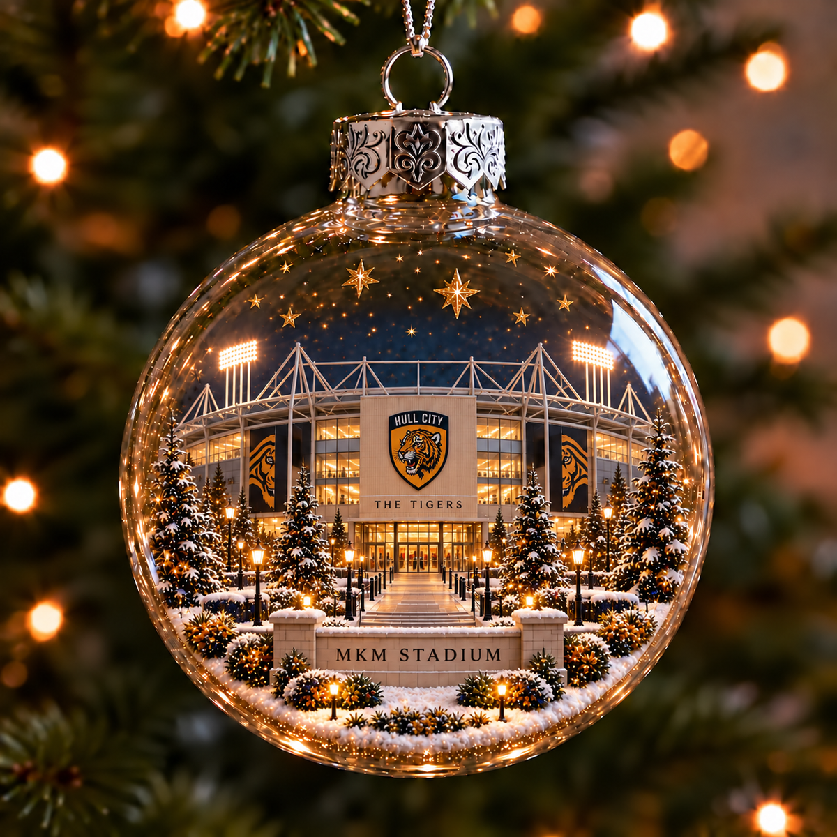 Light-Up Football Stadium Christmas Ornament