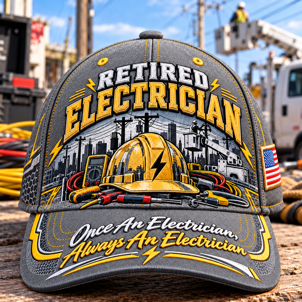 Retired Electrician Baseball Cap