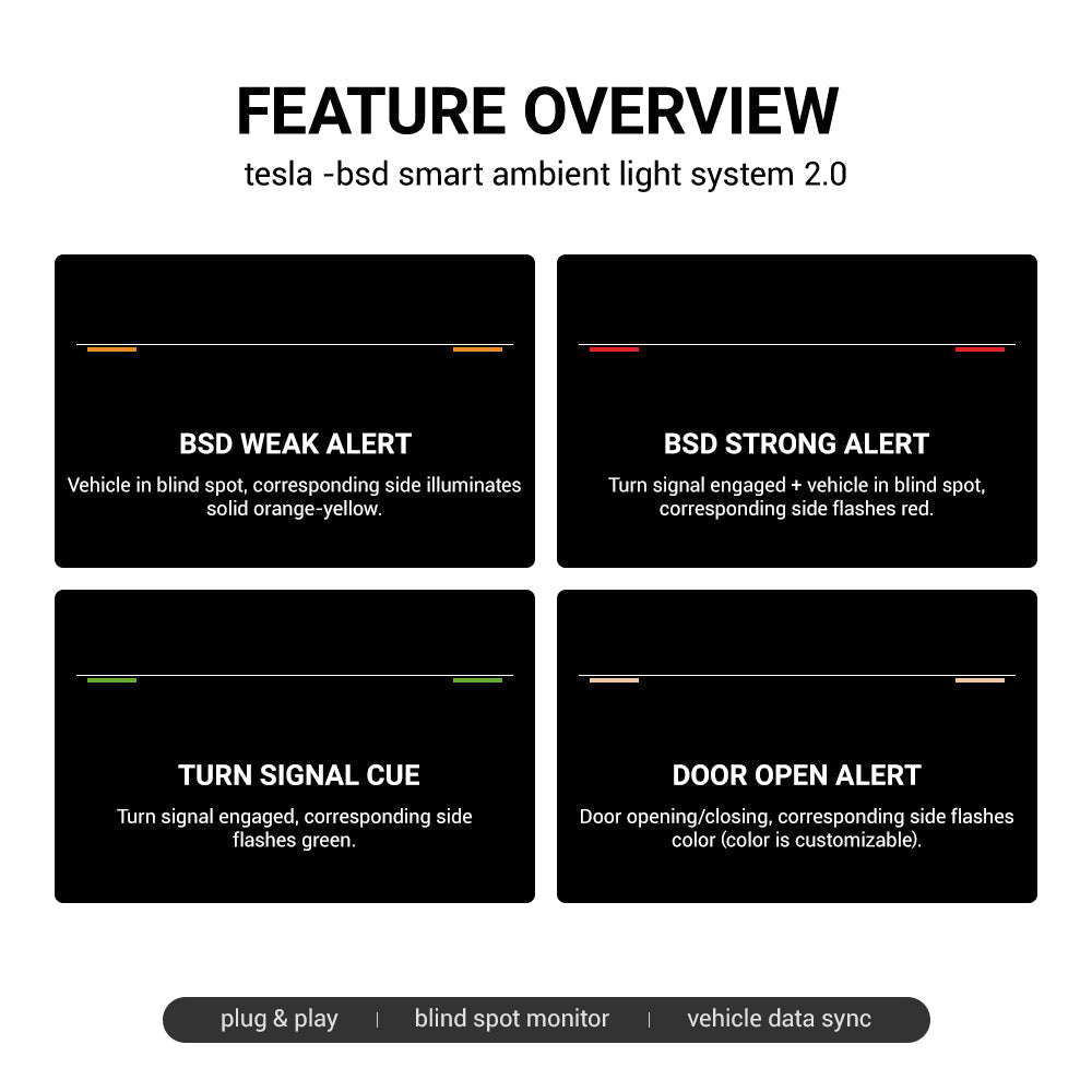 Sikunuo NeuroLight丨Model 3/Y Dashboard RGB Lights with Integrated BSD System