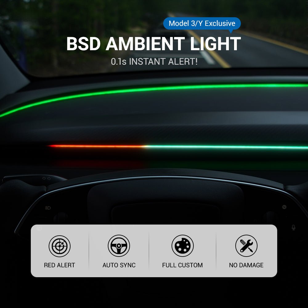 Sikunuo NeuroLight丨Model 3/Y Dashboard RGB Lights with Integrated BSD System